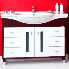 Тумба под раковину Бриклаер Бали 120 4627125411892 Венге Белая глянцевая