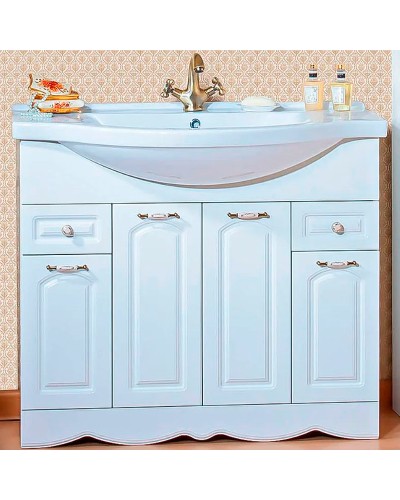 Тумба под раковину Бриклаер Анна 100 4627125411434 Белая глянцевая