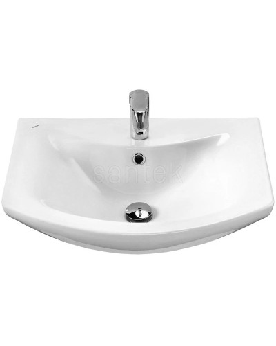 Тумба с раковиной белый глянец/дуб сомерсет 61 см Акватон Бекка 1A1966K1BAC20