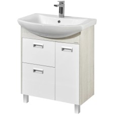 Тумба с раковиной белый глянец/дуб сомерсет 71,5 см Акватон Бекка 1A2087K1BAC20