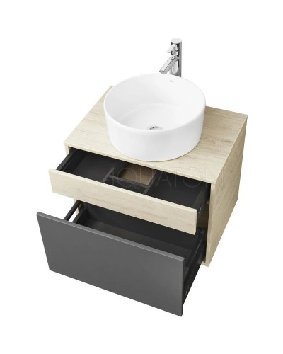 Тумба с раковиной серый графит/дуб орегон 65 см Акватон Лофт Урбан 1A2540K3LQX60