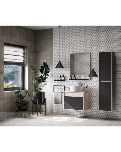 Тумба с раковиной серый графит/дуб орегон 65 см Акватон Лофт Урбан 1A2540K3LQX60