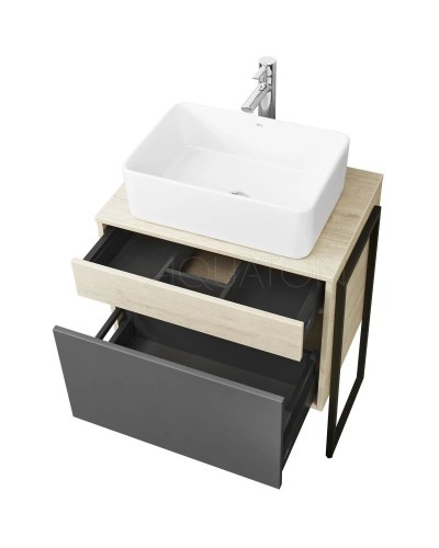 Тумба с раковиной серый графит/дуб орегон 65 см Акватон Лофт Урбан 1A2540K2LQX60