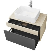 Тумба с раковиной серый графит/дуб орегон 80 см Акватон Лофт Урбан 1A2476K2LQX60