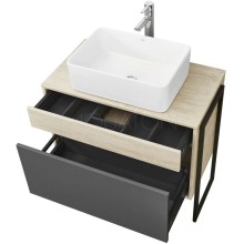 Тумба с раковиной серый графит/дуб орегон 80 см Акватон Лофт Урбан 1A2476K2LQX60