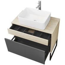 Тумба с раковиной серый графит/дуб орегон 80 см Акватон Лофт Урбан 1A2476K2LQX60