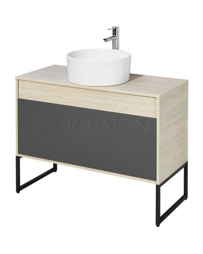 Тумба с раковиной серый графит/дуб орегон 100 см Акватон Лофт Урбан 1A2477K3LQX60
