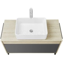 Тумба с раковиной серый графит/дуб орегон 100 см Акватон Лофт Урбан 1A2477K2LQX60