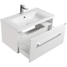 Тумба с раковиной белый глянец 80,2 см Акватон Мадрид 1A1268K6MA010