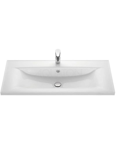 Тумба с раковиной белый глянец 100,2 см Акватон Мадрид 1A1280K4MA010