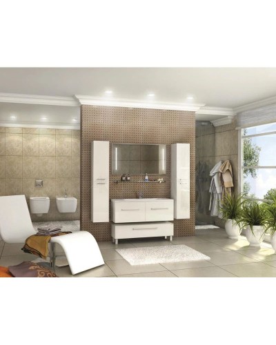 Тумба с раковиной белый глянец 120,2 см Акватон Мадрид 1A1703K2MA010