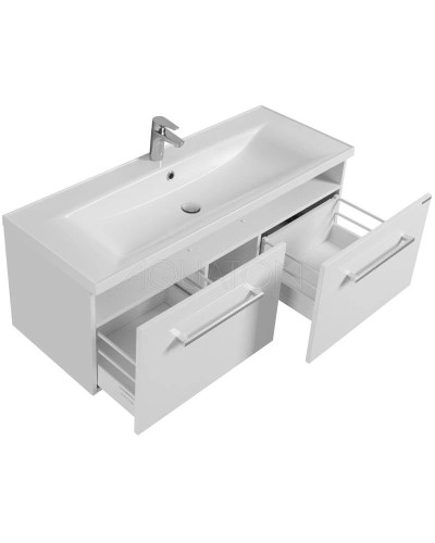 Тумба с раковиной белый глянец 120,2 см Акватон Мадрид 1A1703K2MA010