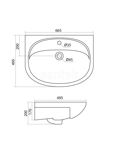 Тумба с раковиной белый глянец 66,5 см с бельевой корзиной Акватон Норма 1A0549K1NO010