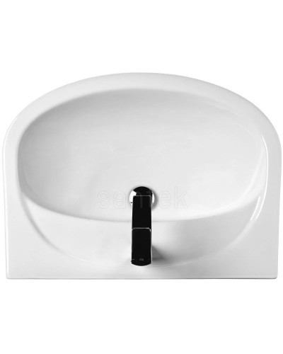 Тумба с раковиной белый глянец 66,5 см с бельевой корзиной Акватон Норма 1A0549K1NO010