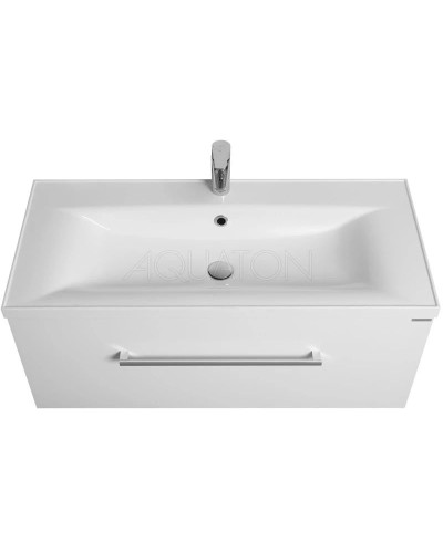 Тумба с раковиной белый глянец 100,2 см Акватон Мадрид 1A1269K5MA010