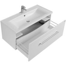 Тумба с раковиной белый глянец 100,2 см Акватон Мадрид 1A1269K5MA010