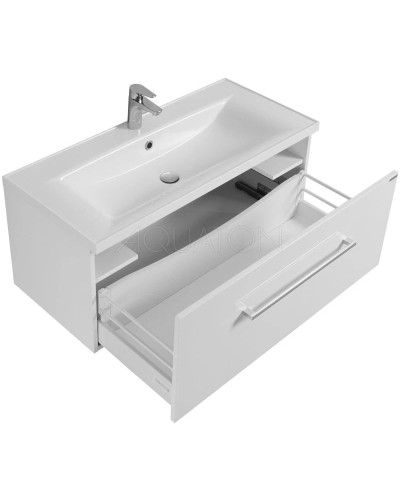 Тумба с раковиной белый глянец 100,2 см Акватон Мадрид 1A1269K5MA010