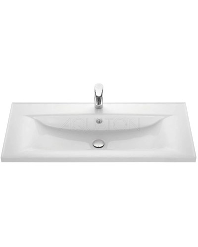 Тумба с раковиной белый глянец 100,2 см Акватон Мадрид 1A1269K5MA010