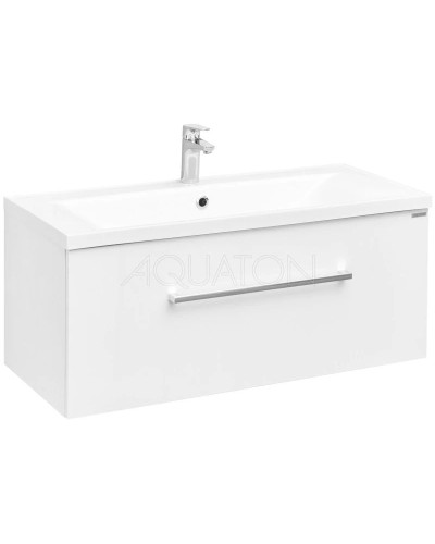 Тумба с раковиной белый глянец 100,2 см Акватон Мадрид 1A1269K5MA010