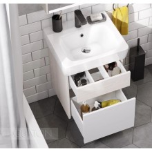 Тумба с раковиной белый глянец/ясень фабрик 50 см Акватон Верди 1A1959K1VDAV0