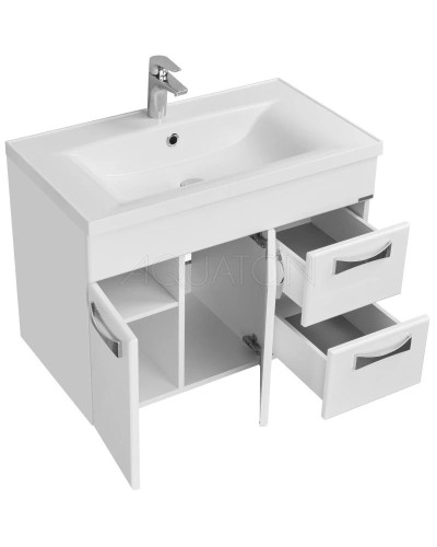 Тумба с раковиной белый глянец 80,2 см Акватон Диор 1A1678K2DR010