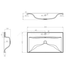 Тумба с раковиной белый глянец 80,2 см Акватон Диор 1A1678K2DR010