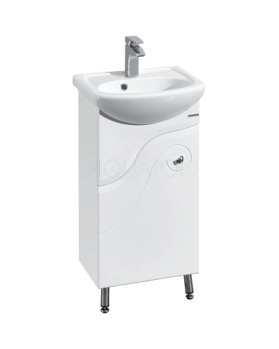 Тумба с раковиной белый глянец 45 см Акватон Колибри 1A0652K1KO01L