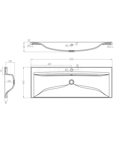 Тумба с раковиной белый глянец 120,2 см Акватон Мадрид  1A1687K2MA010
