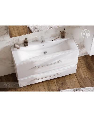 Тумба с раковиной белый глянец 120,2 см Акватон Мадрид  1A1687K2MA010