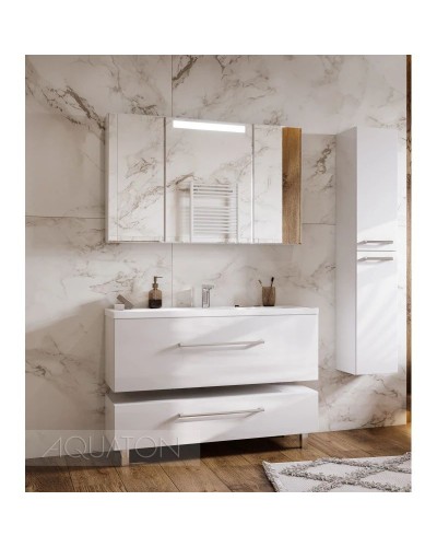 Тумба с раковиной белый глянец 120,2 см Акватон Мадрид  1A1687K2MA010