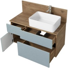Тумба с раковиной дуб рустикальный/фьорд 100 см Акватон Мишель 1A2569K3MIX30