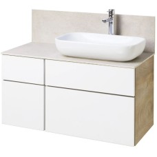 Тумба с раковиной дуб эндгрейн/белый матовый 100 см Акватон Мишель 1A2441K2MIX40
