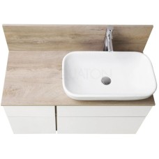 Тумба с раковиной дуб эндгрейн/белый матовый 100 см Акватон Мишель 1A2441K0MIX40