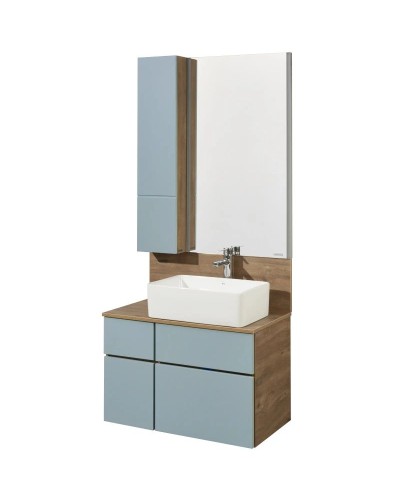 Тумба с раковиной дуб рустикальный/фьорд 80 см Акватон Мишель 1A2568K3MIX30