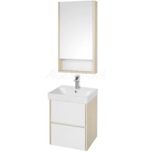 Тумба с раковиной белый глянец/дуб верона 45 см Акватон Сканди 1A2516K0SDB20