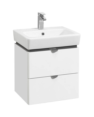 Тумба с раковиной белый глянец/серый кашемир 50 см Акватон Скай 1A2380K1SY010