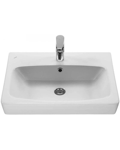 Тумба с раковиной белый глянец/серый кашемир 55 см Акватон Скай 1A2381K1SY010