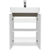 Тумба с раковиной белый глянец/серый кашемир 55 см Акватон Скай 1A2381K1SY010