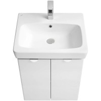 Тумба с раковиной белый глянец/серый кашемир 55 см Акватон Скай 1A2381K1SY010