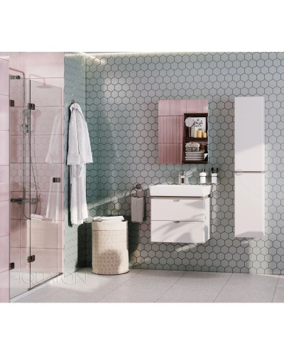 Тумба с раковиной белый глянец/серый кашемир 60 см Акватон Скай 1A2382K1SY010