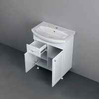 Тумба с раковиной белый глянец 65,5 см Damixa Palace One M41-FSX0653WG-WCC065