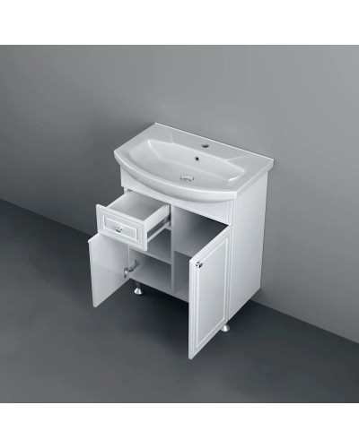Тумба с раковиной белый глянец 65,5 см Damixa Palace One M41-FSX0653WG-WCC065