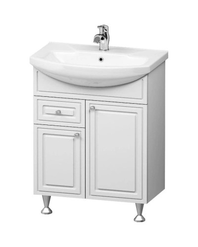 Тумба с раковиной белый глянец 65,5 см Damixa Palace One M41-FSX0653WG-WCC065