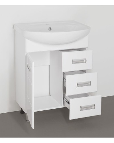 Тумба под раковину Style Line Ирис 65 Белый глянец