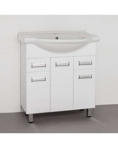 Тумба под раковину Style Line Ирис 75 Белый глянец