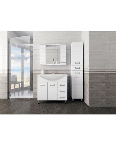 Тумба под раковину Style Line Ирис 100 Белый глянец