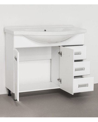 Тумба под раковину Style Line Ирис 100 Белый глянец