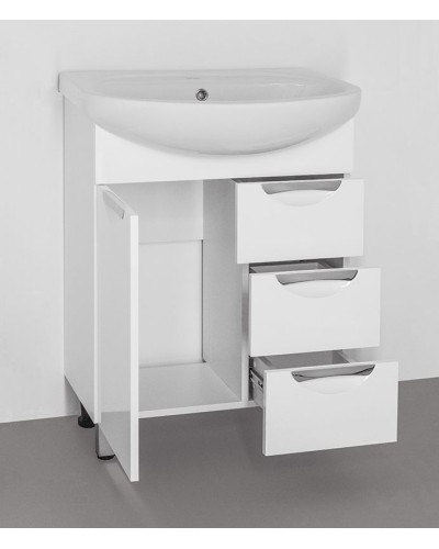 Тумба под раковину Style Line Жасмин 65 Белый глянец