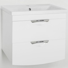 Тумба под раковину Style Line Жасмин 2 60 Люкс Plus ЛС-00000728 подвесная Белый глянец