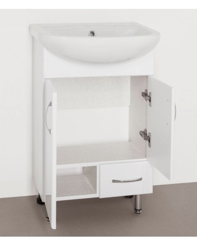 Тумба под раковину Style Line Эко Стандарт 10 Ладога 50 Белый глянец